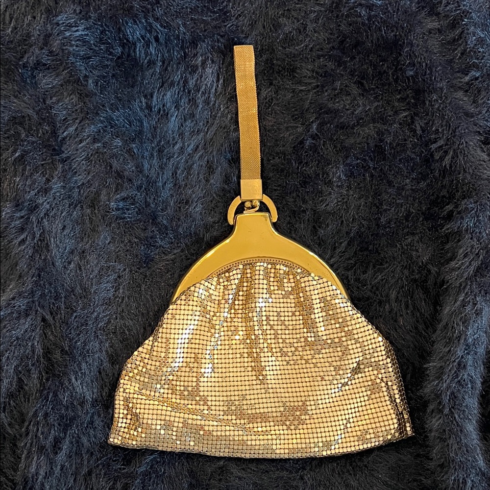 Whiting & Davis Gold Mesh Wristlet Purse